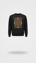 Coal black scripture-emblazoned crewneck