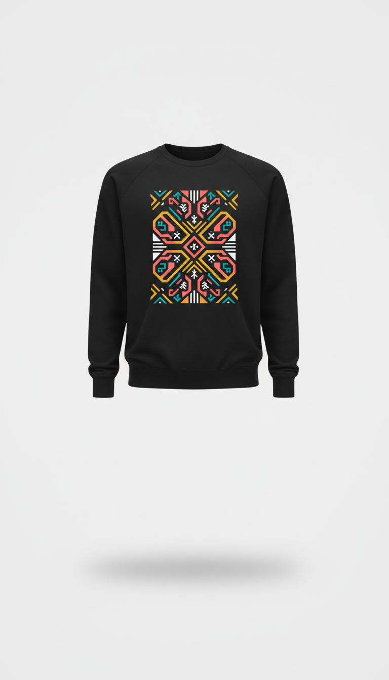 Coal black scripture-emblazoned crewneck